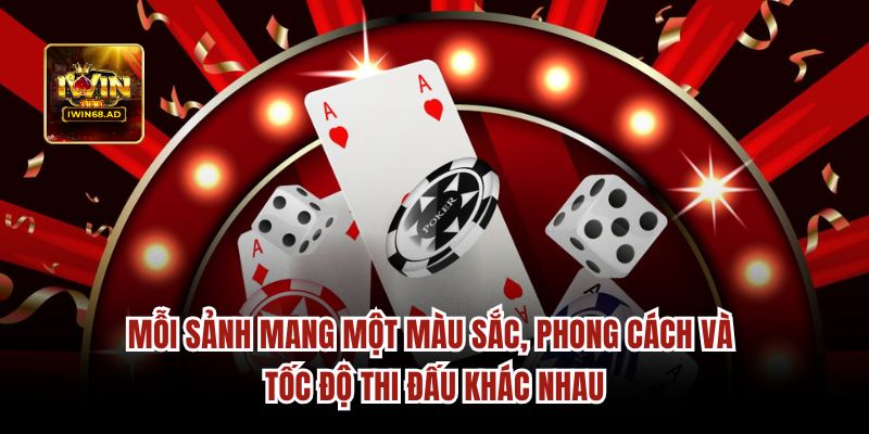 Mỗi sảnh mang một màu sắc